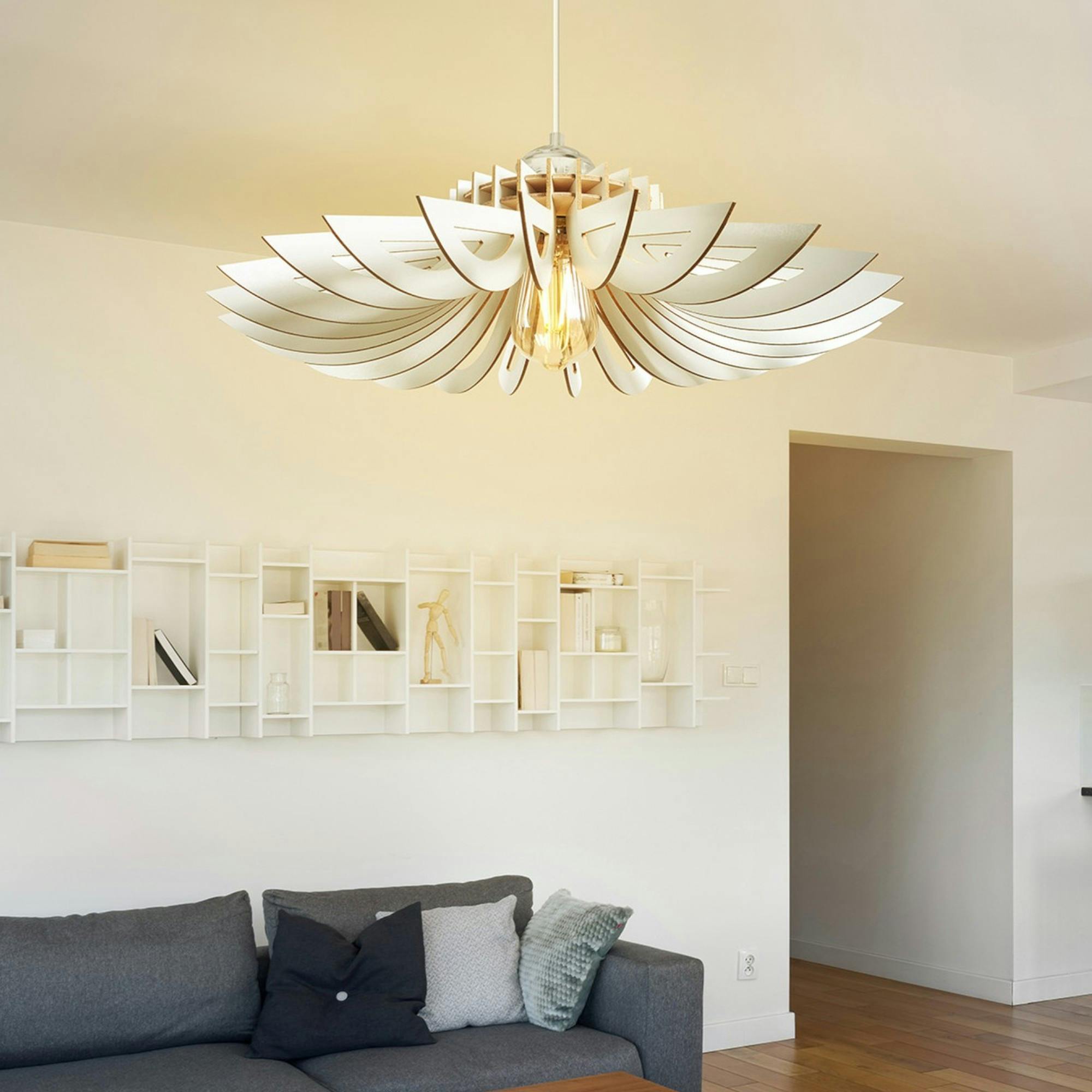 Suspension blanche moderne - forme florale BIEL