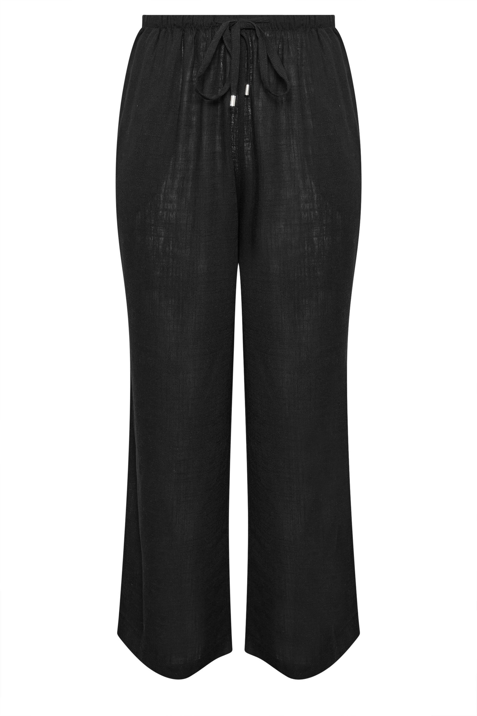 Yours Linen Tie Front Trousers