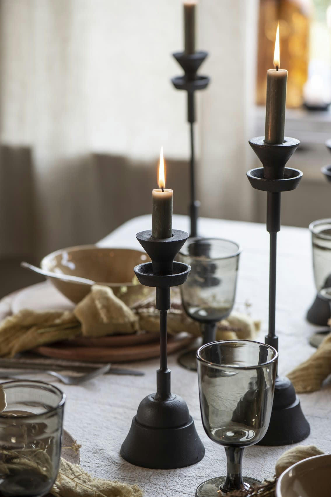 - Bougeoir Métal Noir 9X9