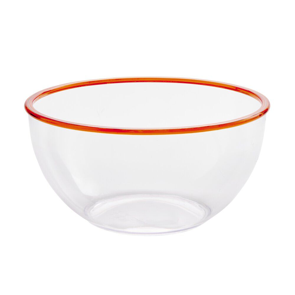 Saladier plastique transparent bordure couleur Ø28,5xH14,5&nbsp;cm (3 modèles)