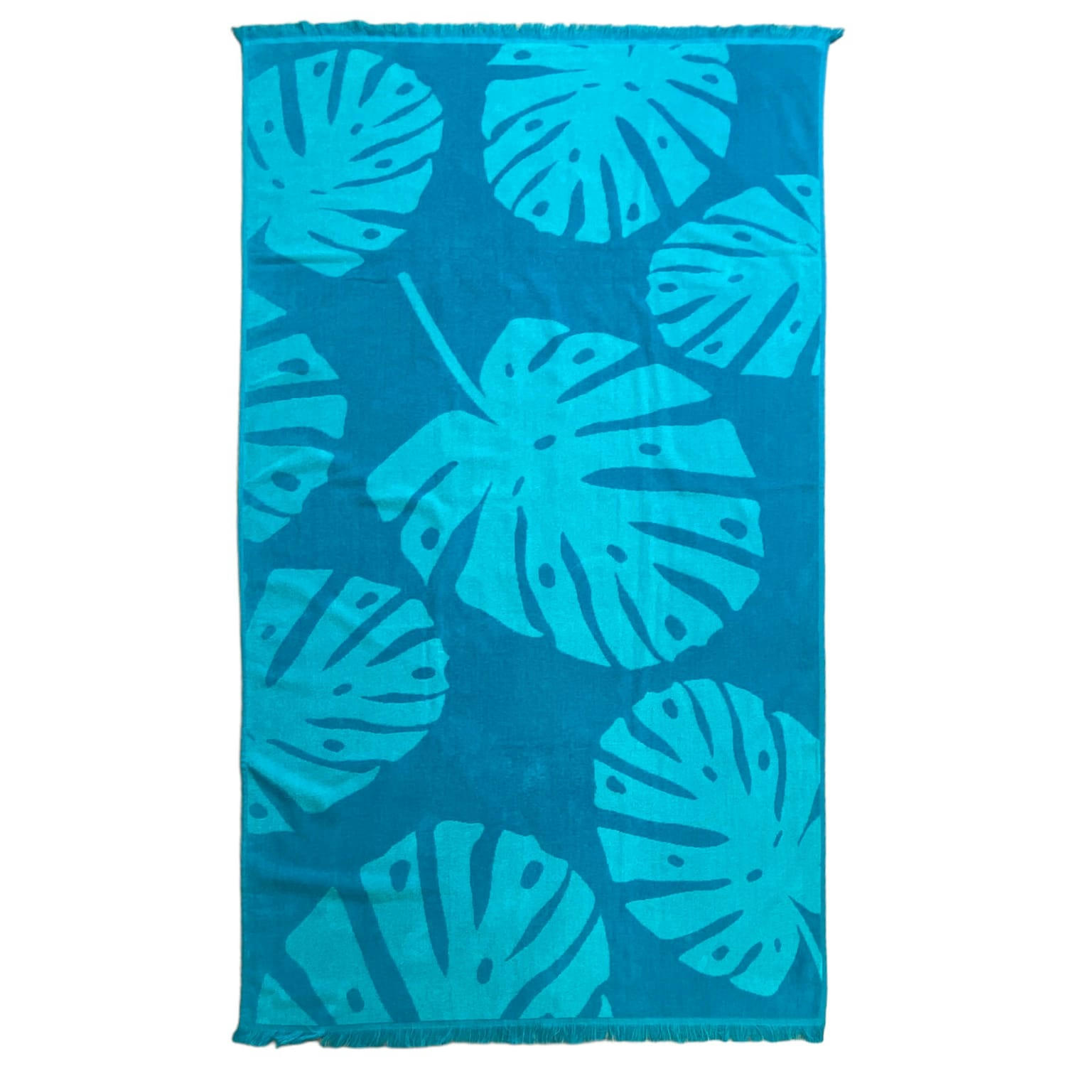 PLAGE - Serviette de plage éponge velours Jacquard  Velika 90x170