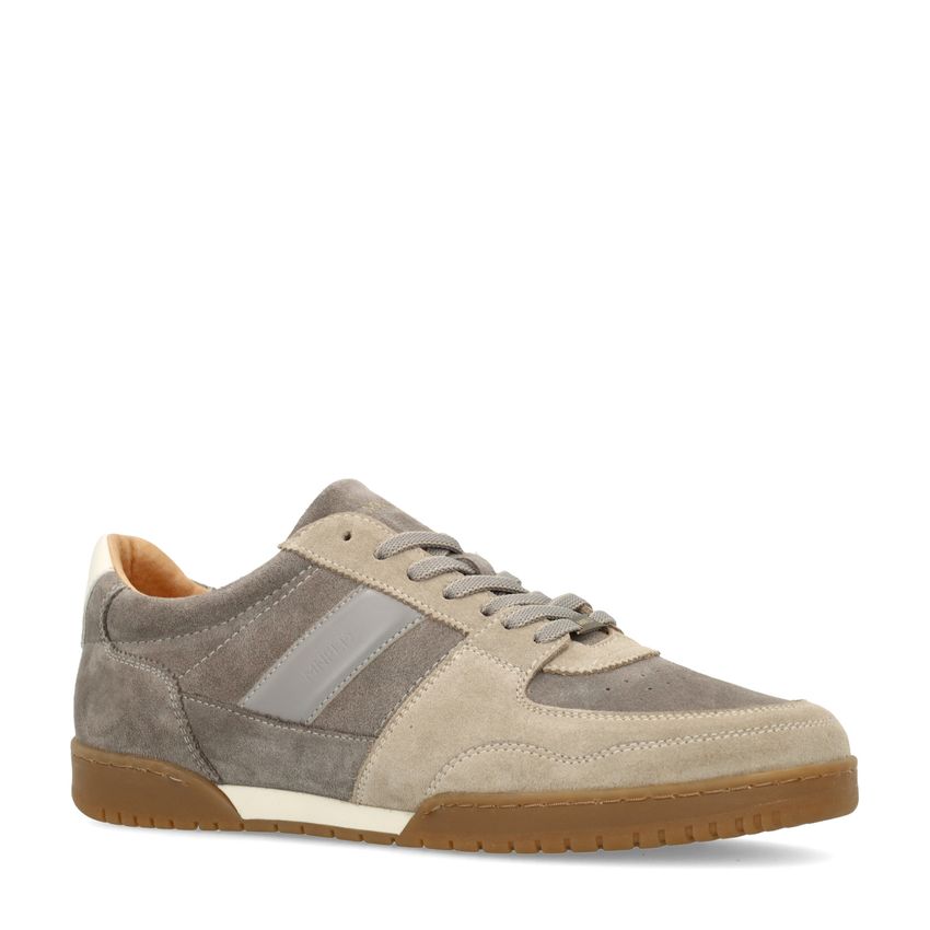 Manfield Grijze suède sneakers