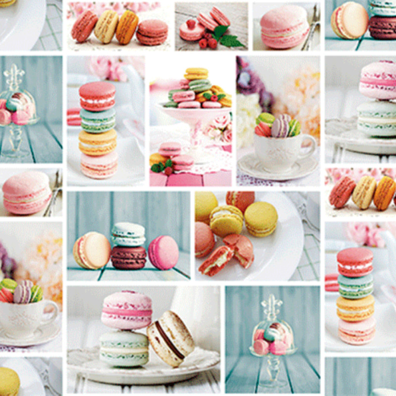 Nappe en PVC non tissé Macaron 140 cm au mètre