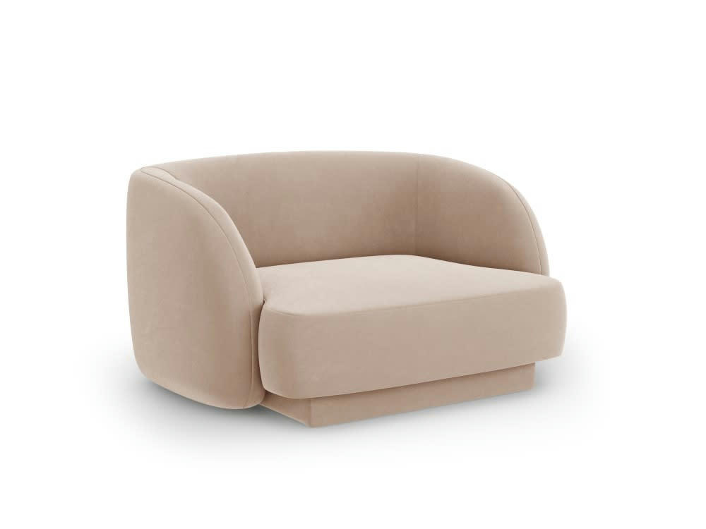 MILEY - Fauteuils en tissu velours cappuccino