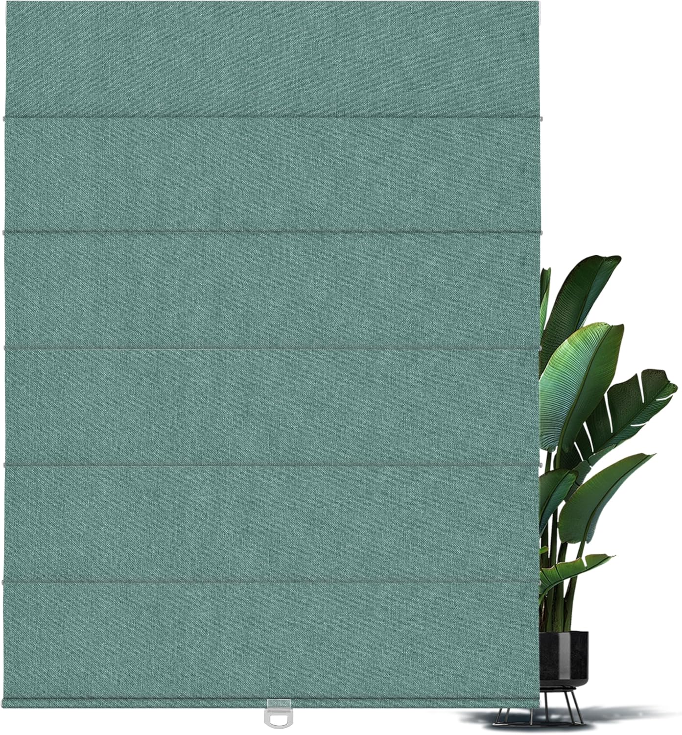 BERISSA Blackout Roman Shades for Windows Cordless,Pull Down Linen Fabric Roman Blinds,Privacy Window Shades for Door Windows,Bedroom,Office,Easy to Install,Turquoise,66 W x 48 H