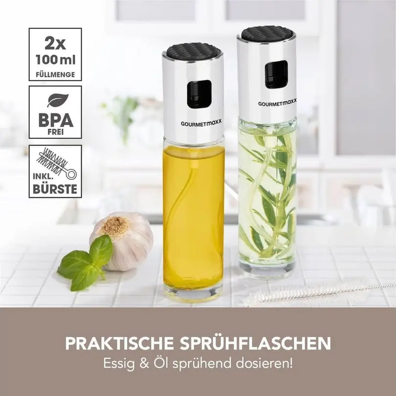 Essig-/Öl-Spender 3-teilig Öl & Essig Spray