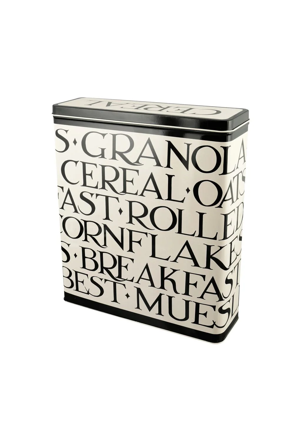 Black Toast Tin Cereal Container