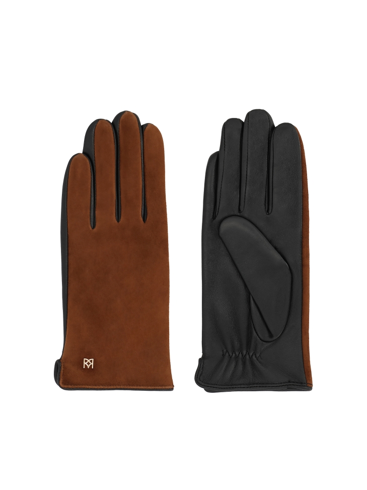 Two-tone leather gloves
