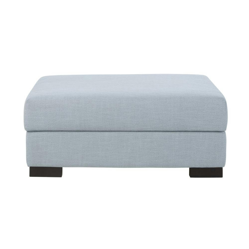 Terence - Pouf pour canapé modulable avec coffre de rangement bleu glacier