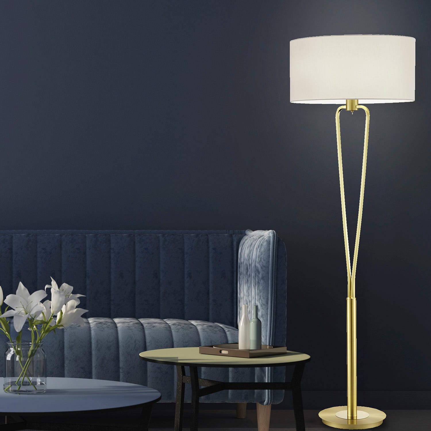 Lampada da terra Paris ottone Trio