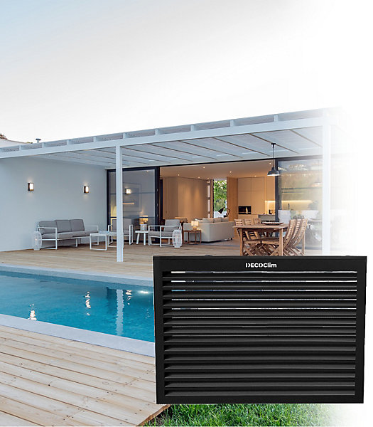 Cache climatiseur - pompe à chaleur ALUMINIUM NOIR taille M