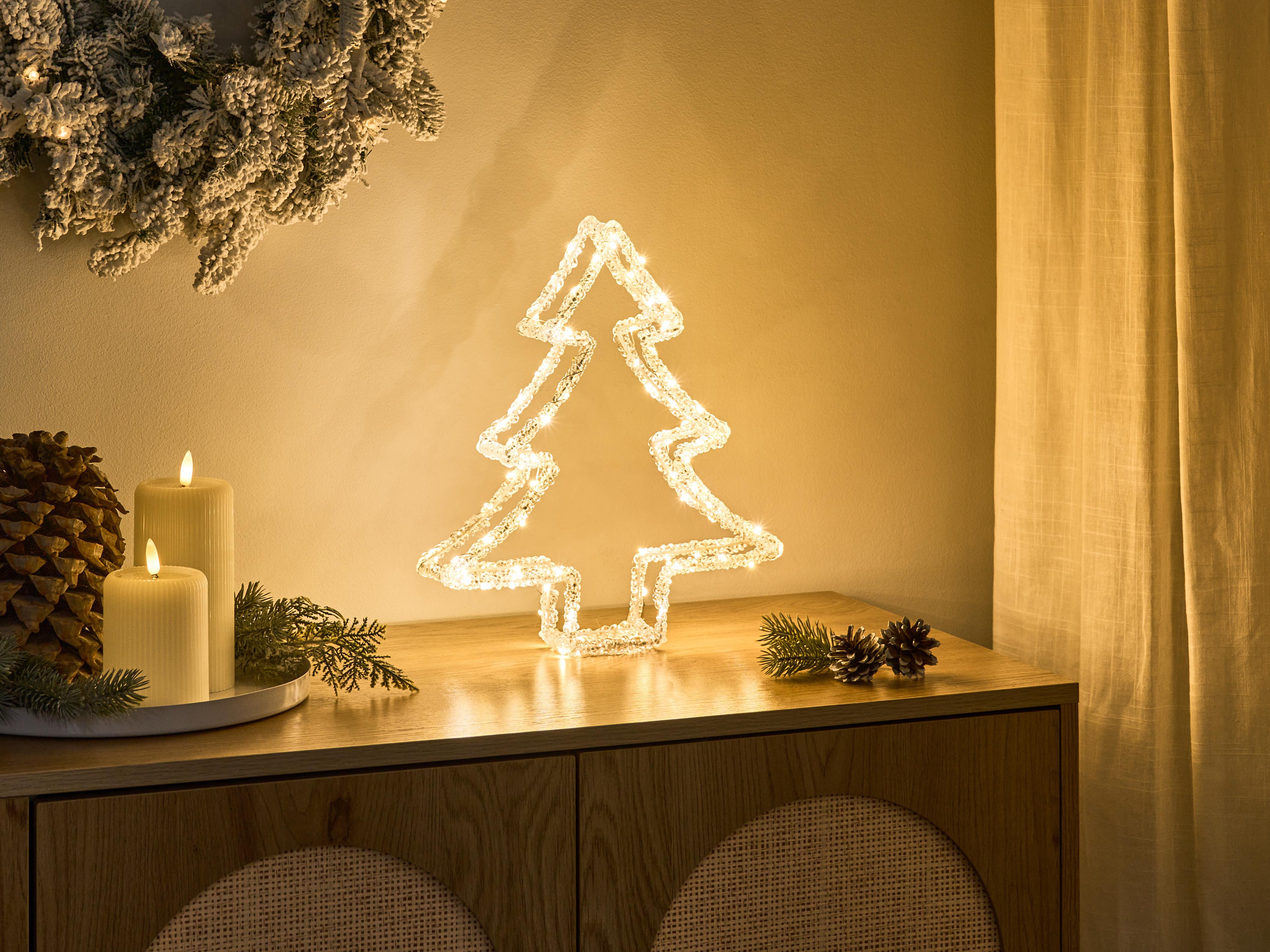 Outdoor Decoration LED OLBOAN Christmas Tree 34 cm White