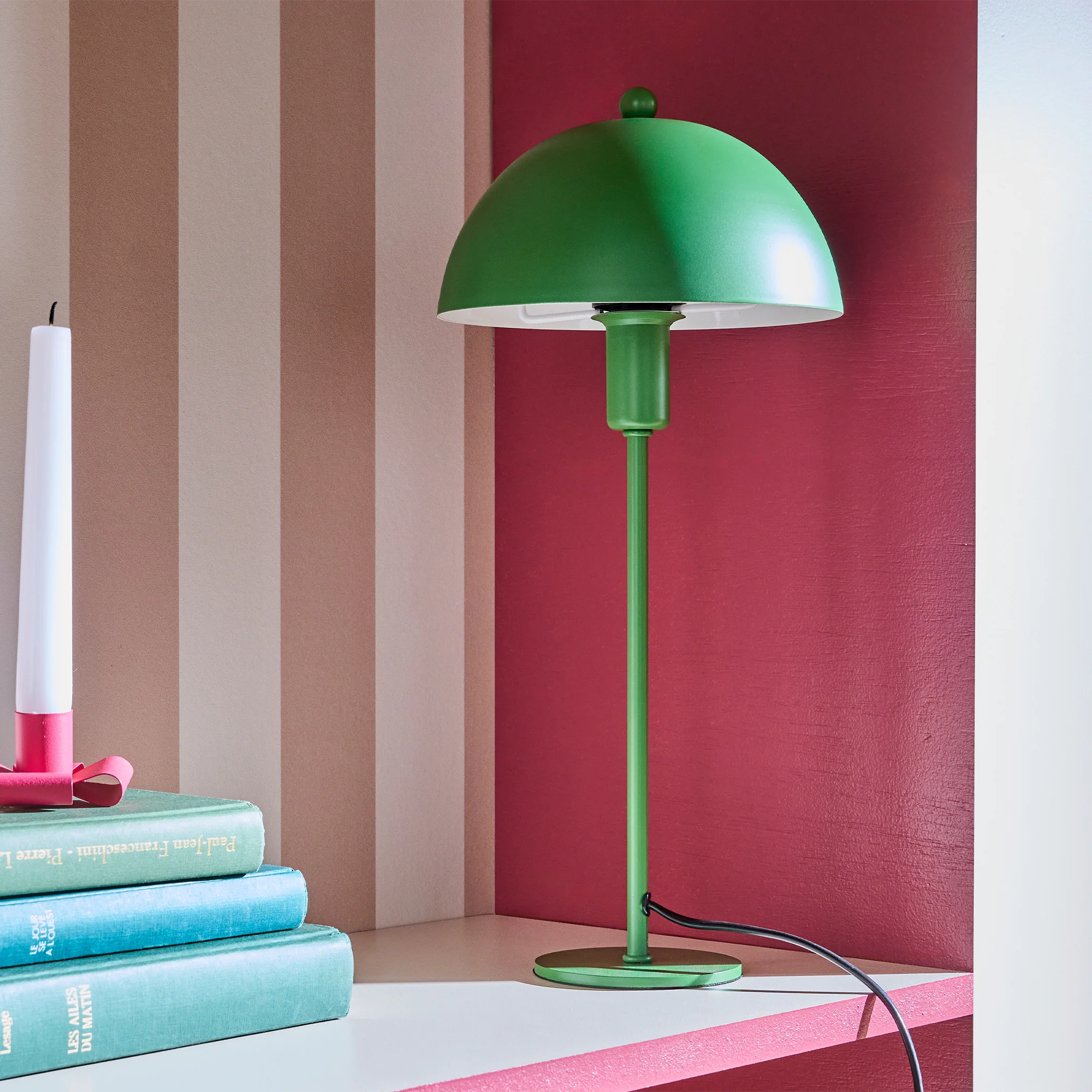 Lampe champignon PETUNIA coloris vert 41 x 18 cm