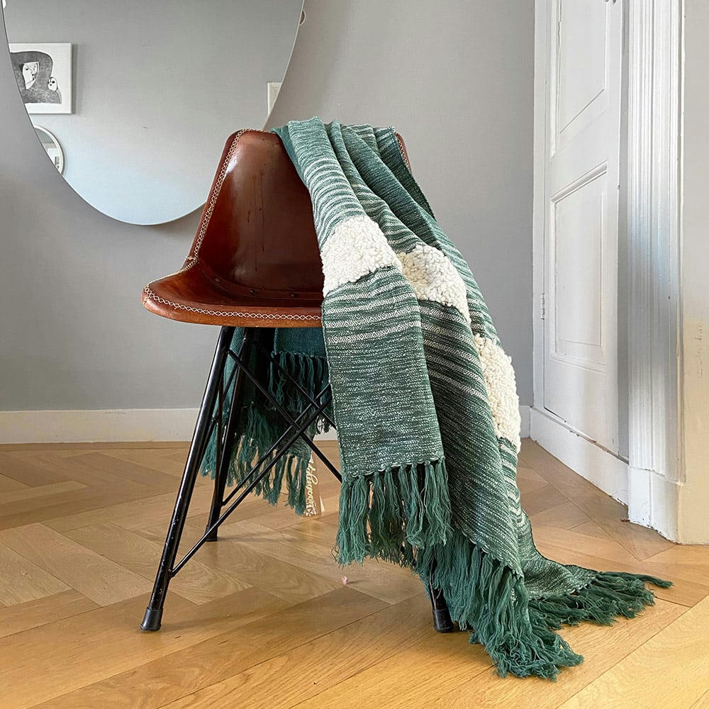 TRIBAL - Plaid vert 125x150