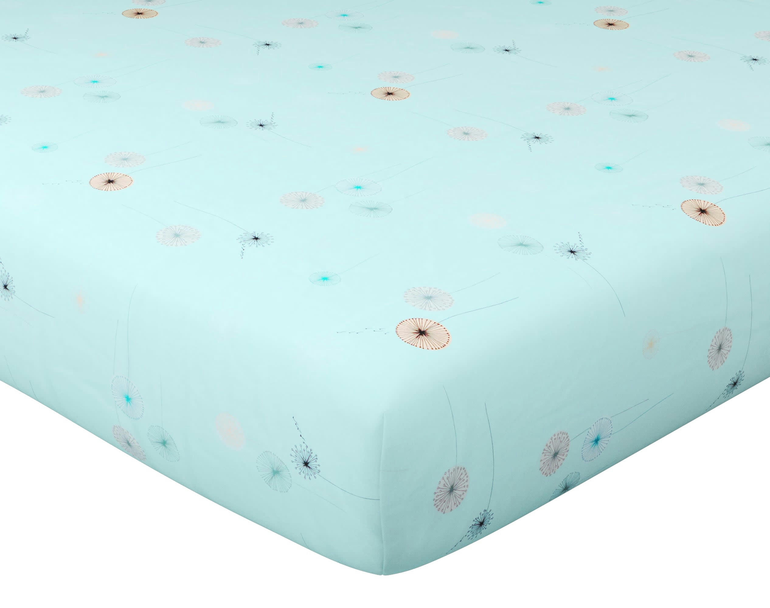 PISSENLIT - Drap-housse 140x190 en coton vert céladon