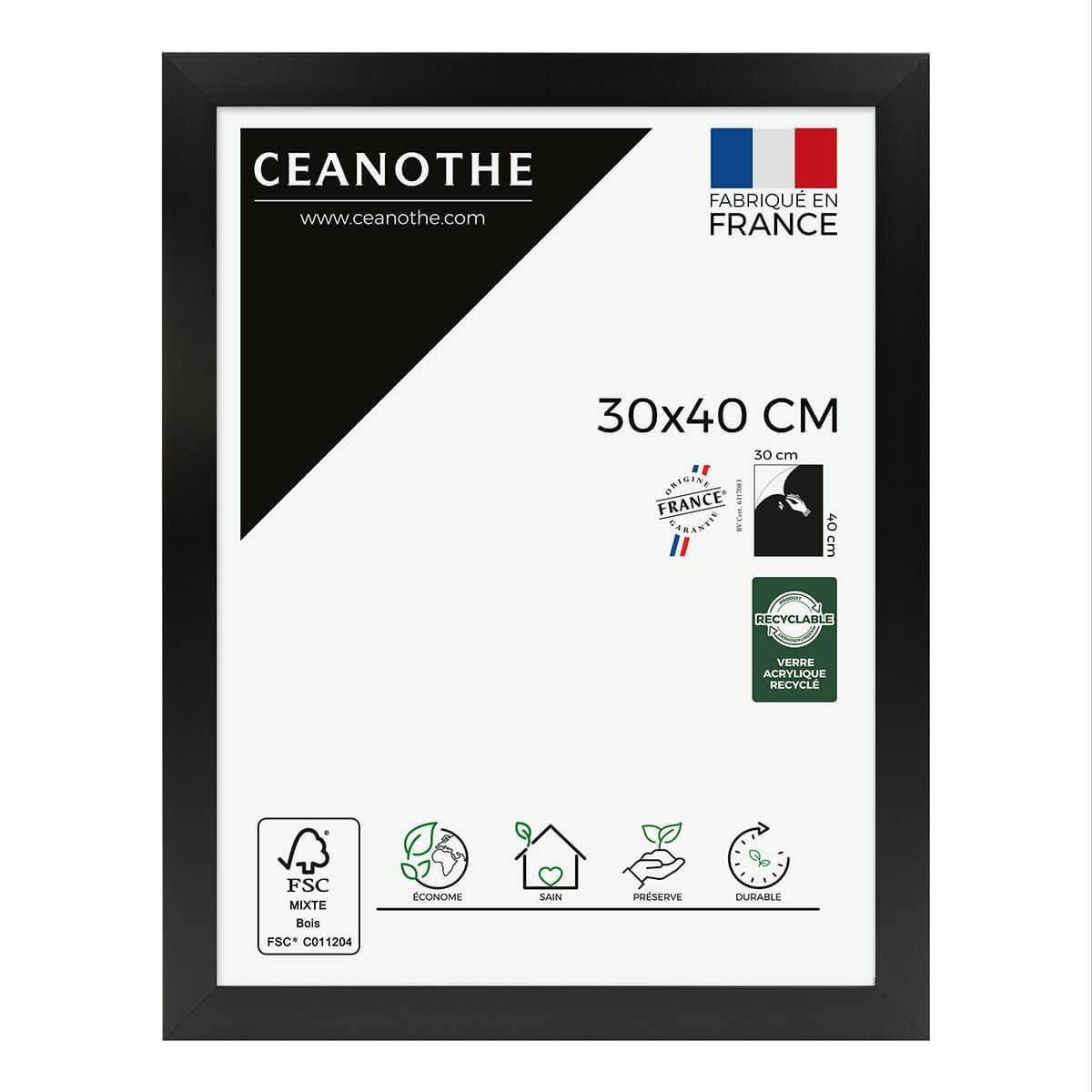 ETERNEL - Cadre photo design noir 30x40 cm bois reconstitué fsc
