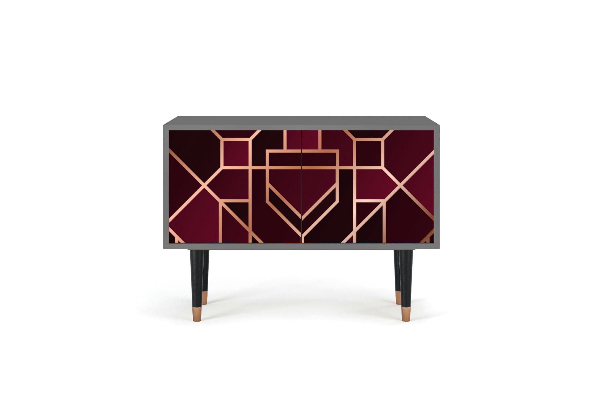 BURGUNDY JEWELERY - Buffet bas  bordeaux 2 portes L 94 cm