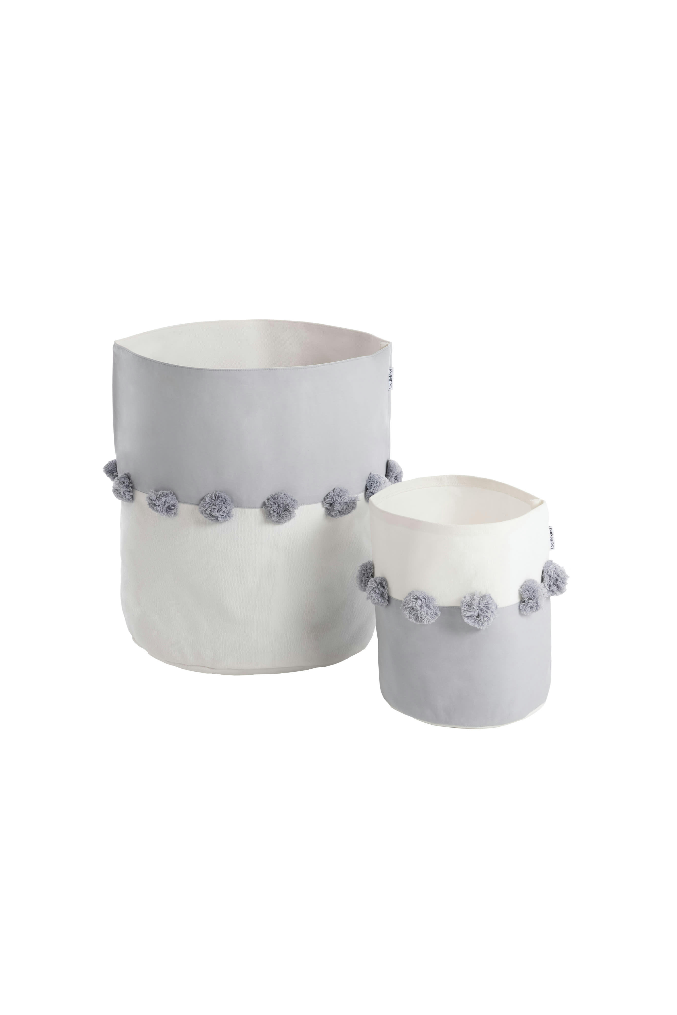 - Paniers de rangement en coton 100 % gris 37x40cm