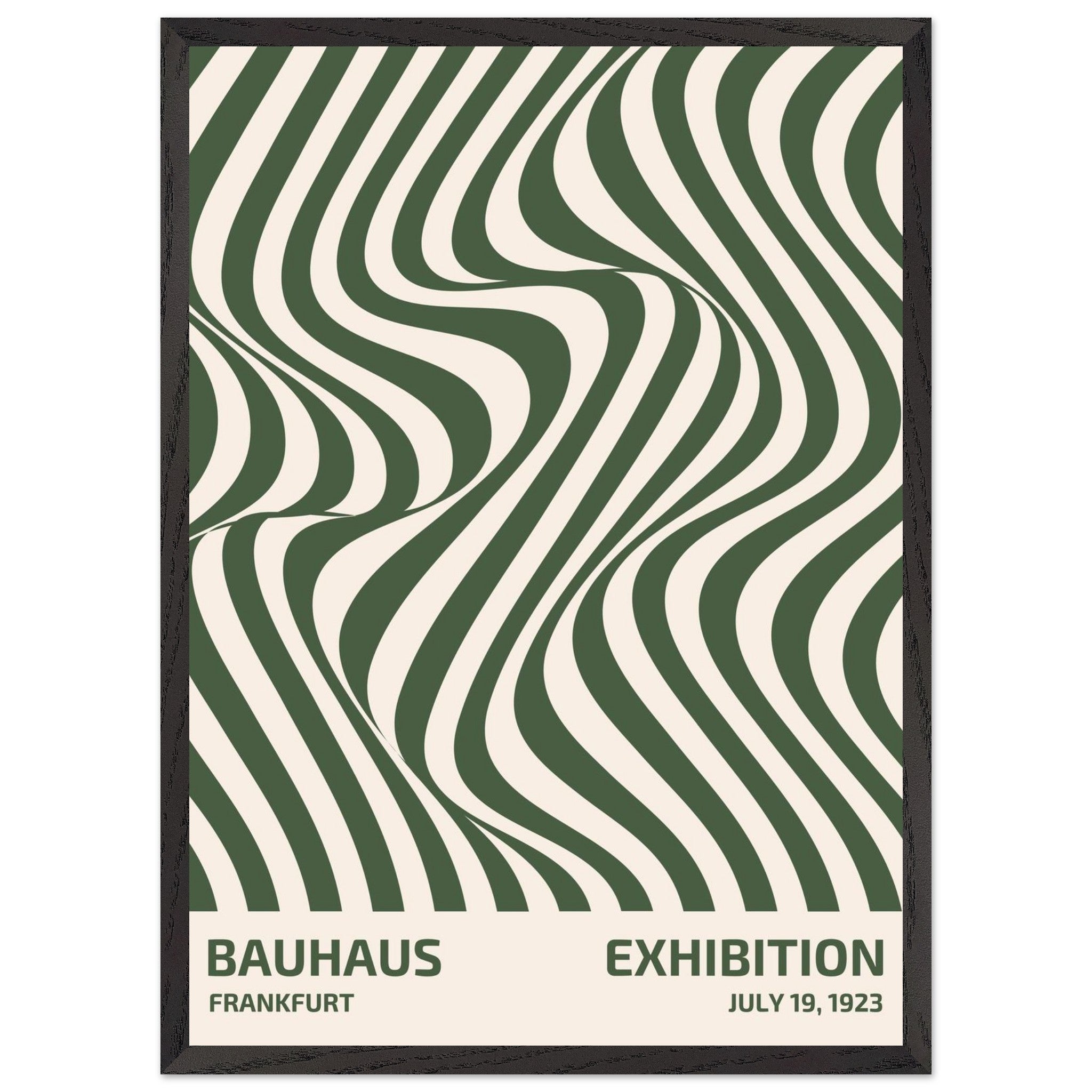 Artfulprints Poster met Lijst Bauhaus - Exhibition Frankfurt green  - 50x70 cm - Groen