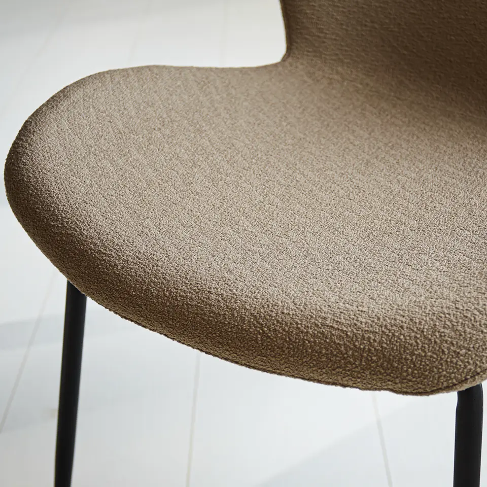 Eetkamerstoel Sia boucl&eacute; taupe - Stof - Taupe