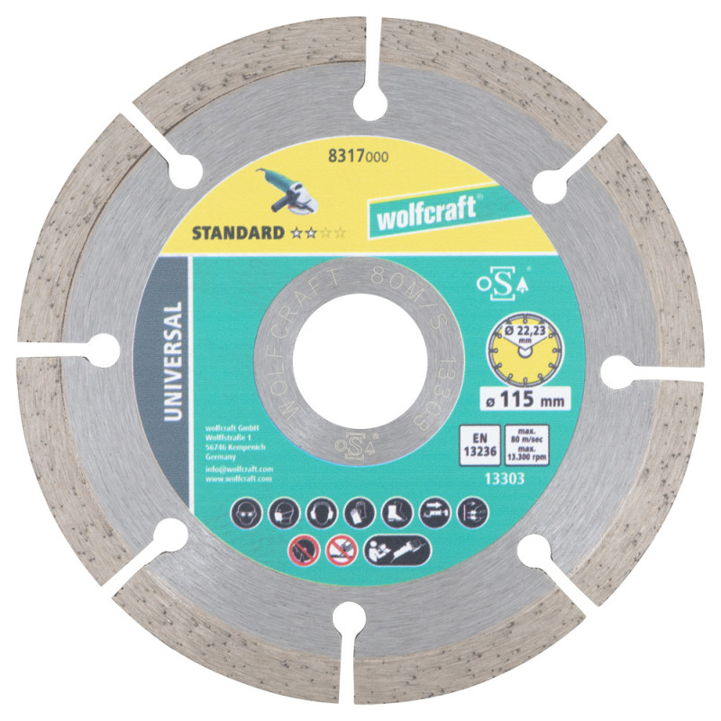Disque diamant segmenté Solid Universal Ø 115 mm WOLFCRAFT