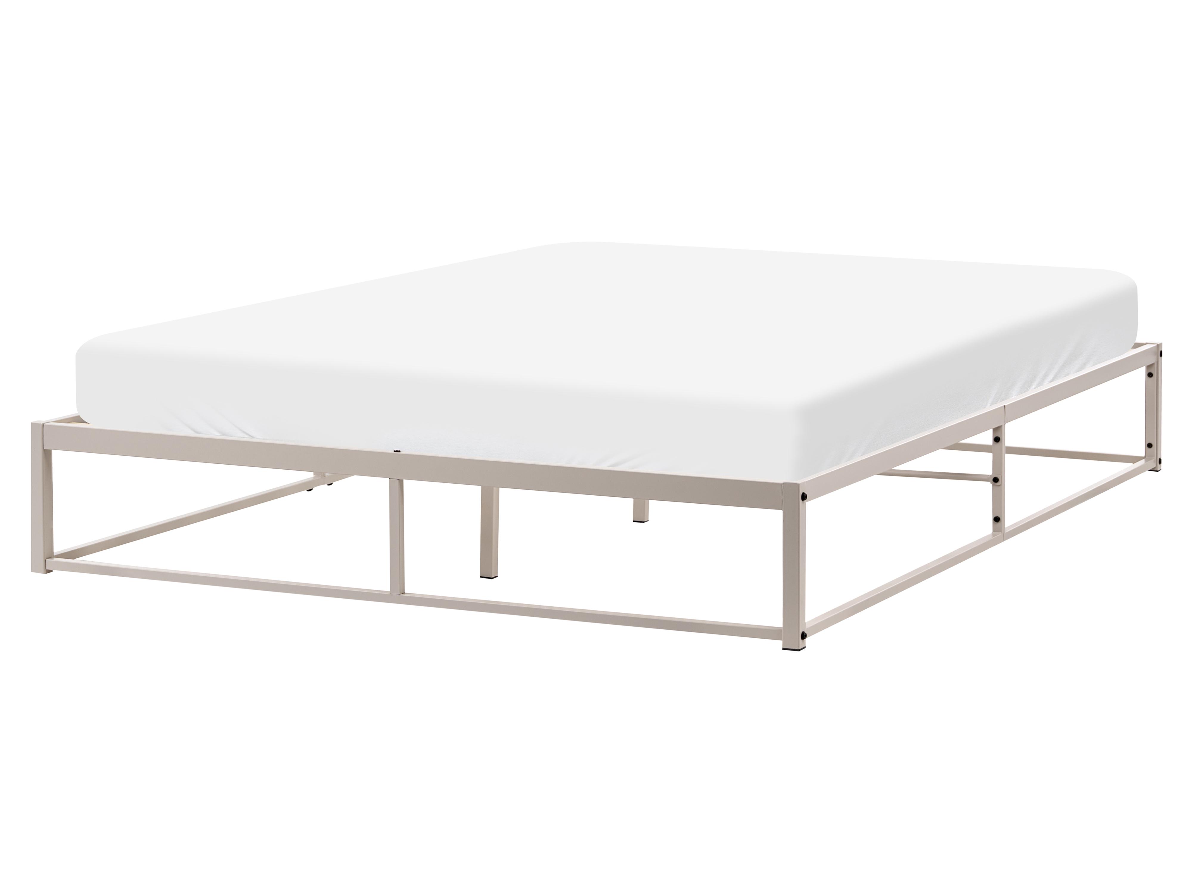 Bed without Headboard Metal VIRY 140 x 200 cm (EU Double) Light Beige