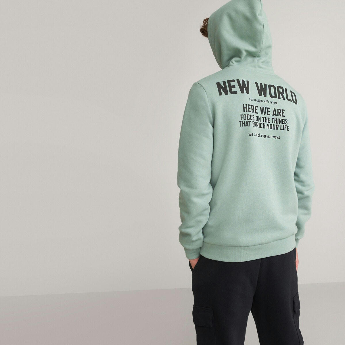 Sweat à capuche et à message en molleton