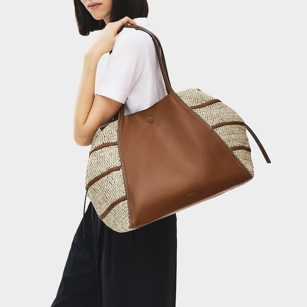 The Delphine - Raffia - Extra Large Open Top Tote