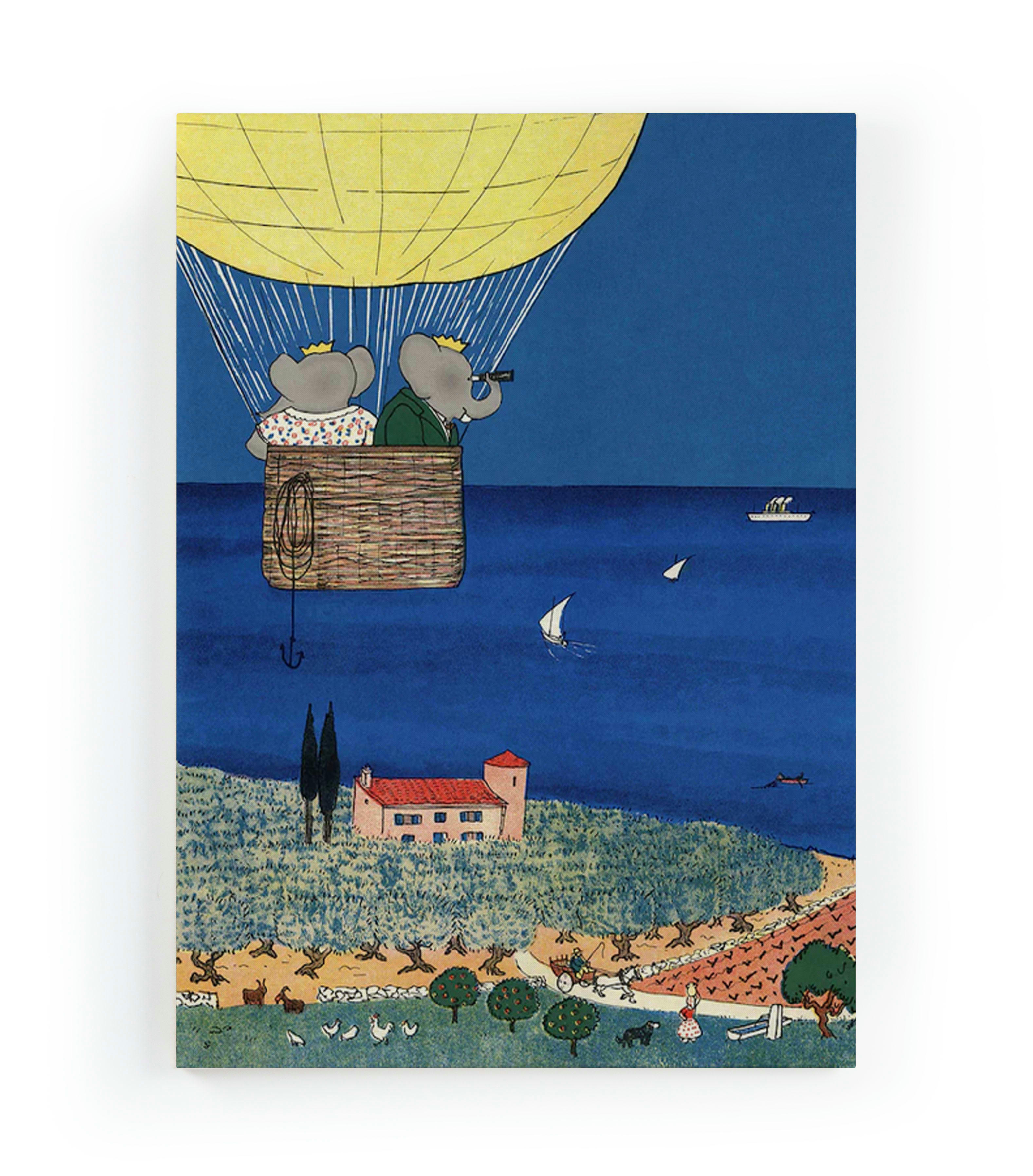 ELEPHANT TRAVEL - Peinture sur toile 60x40 Imprimé Voyage éléphant