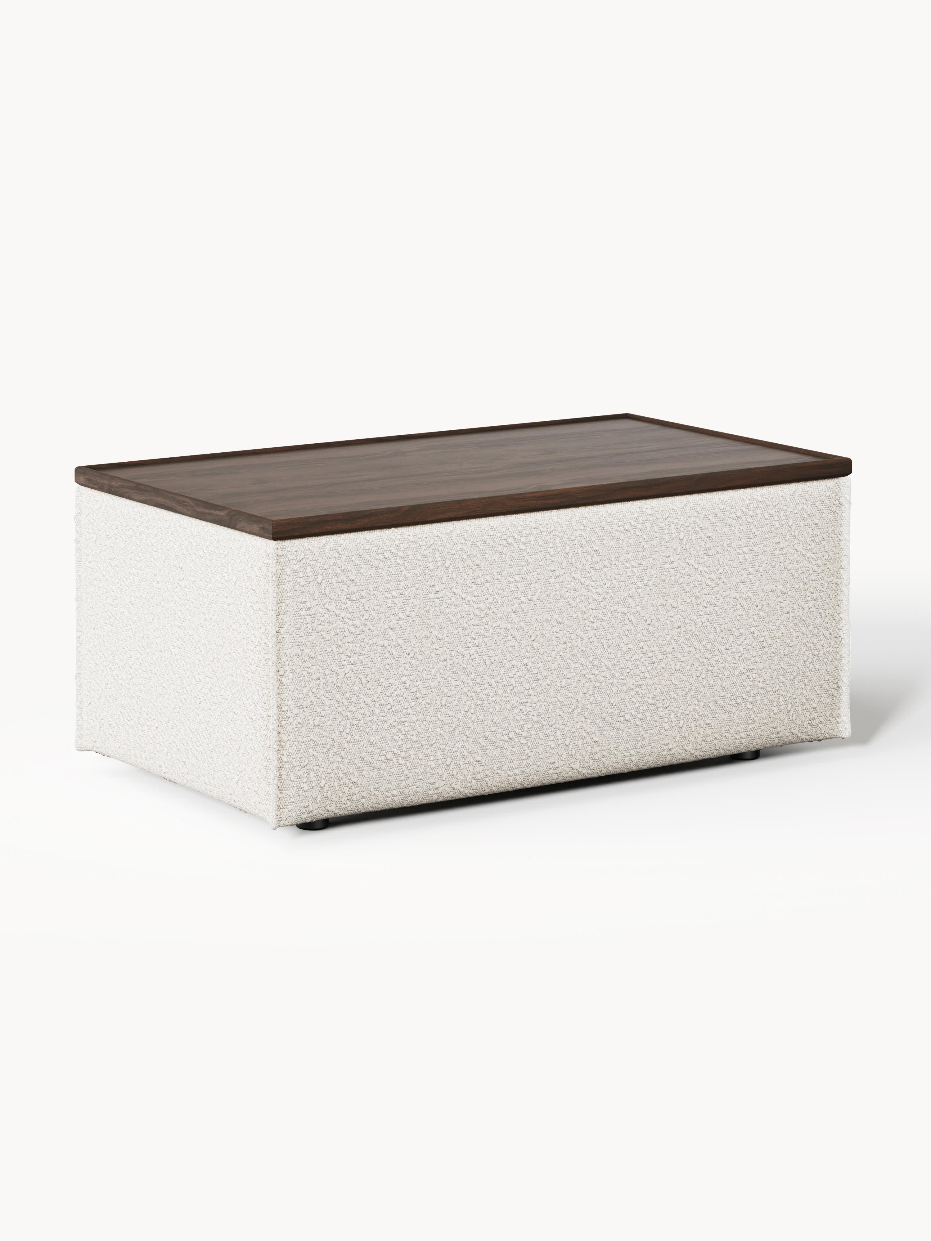 Sofa-Hocker Lennon aus Bouclé mit Stauraum