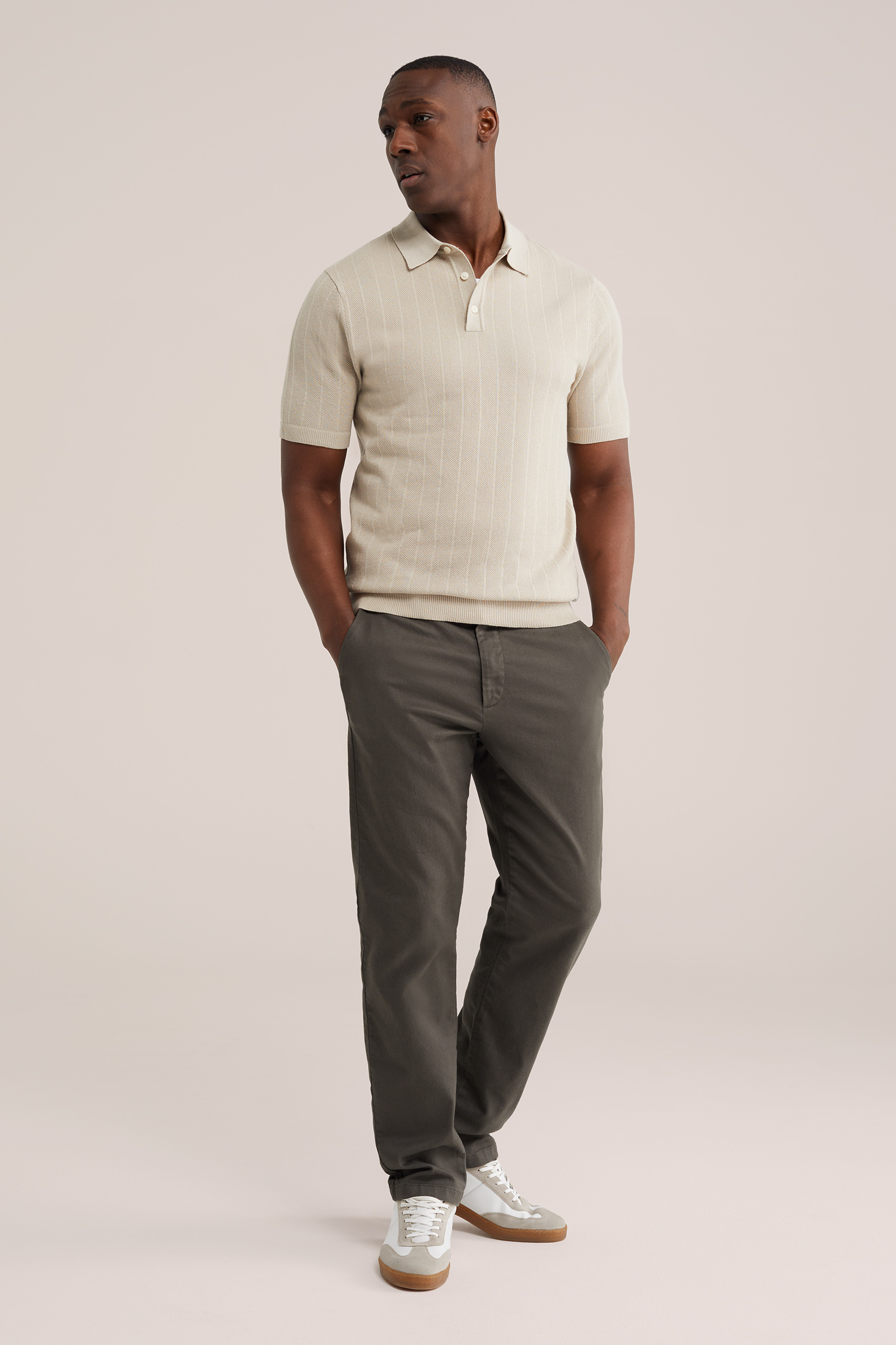 Heren regular fit flex chino