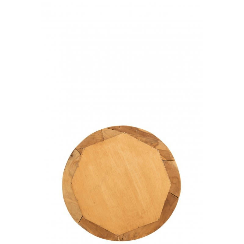 TECK - Miroir rond morceaux bois teck naturel D60cm