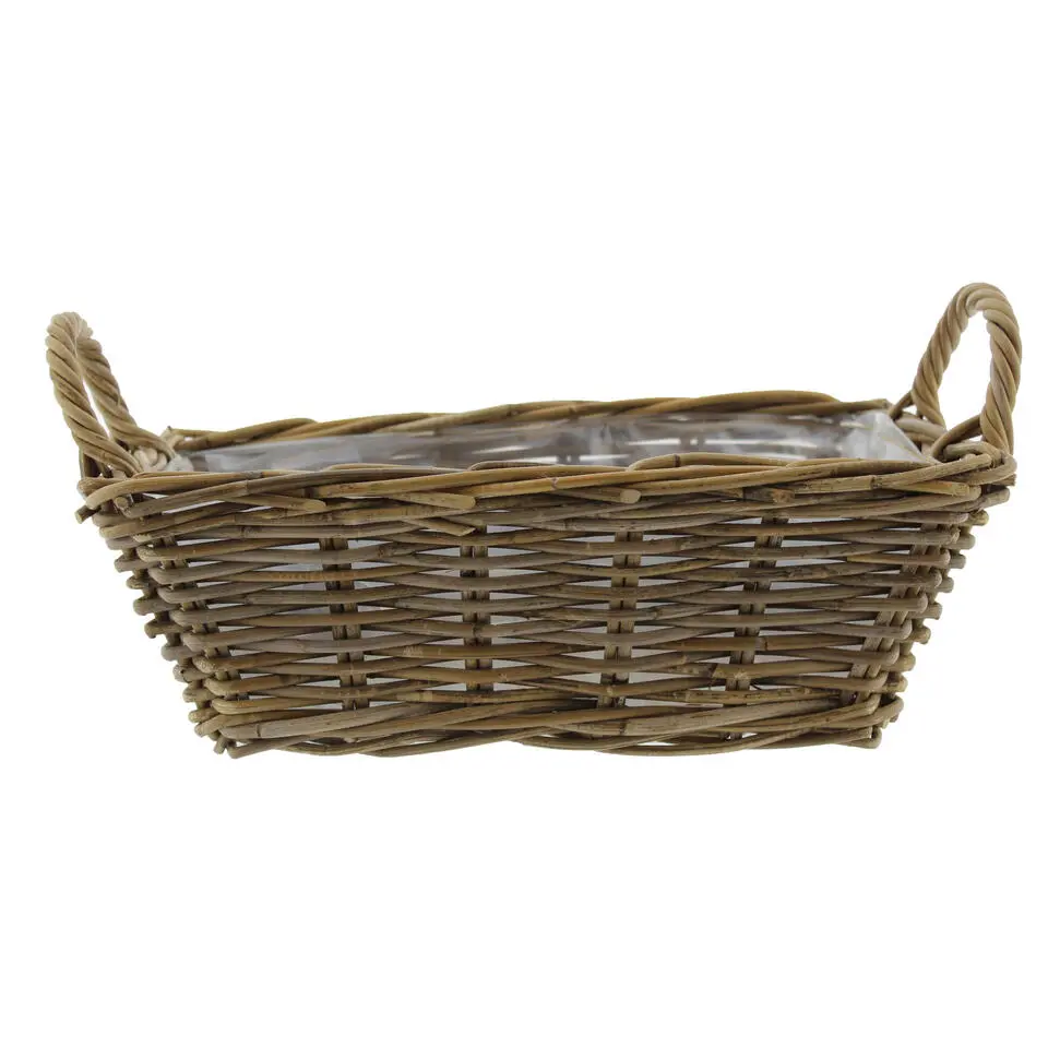 Van der Leeden Mand met hengsels - bruin - 42 x 27 x 14 cm -rotan