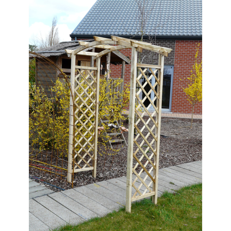 Pergola arquée Rose autoclave 1,3 x 0,52 x 2,215 m SOLID