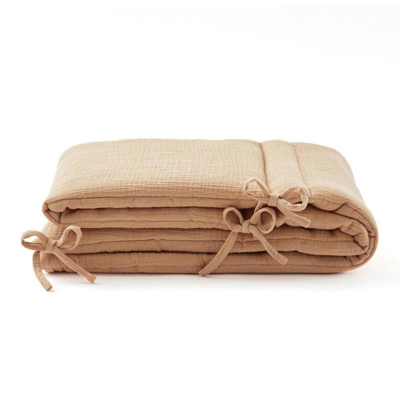 - Tour de lit en gaze de coton camel