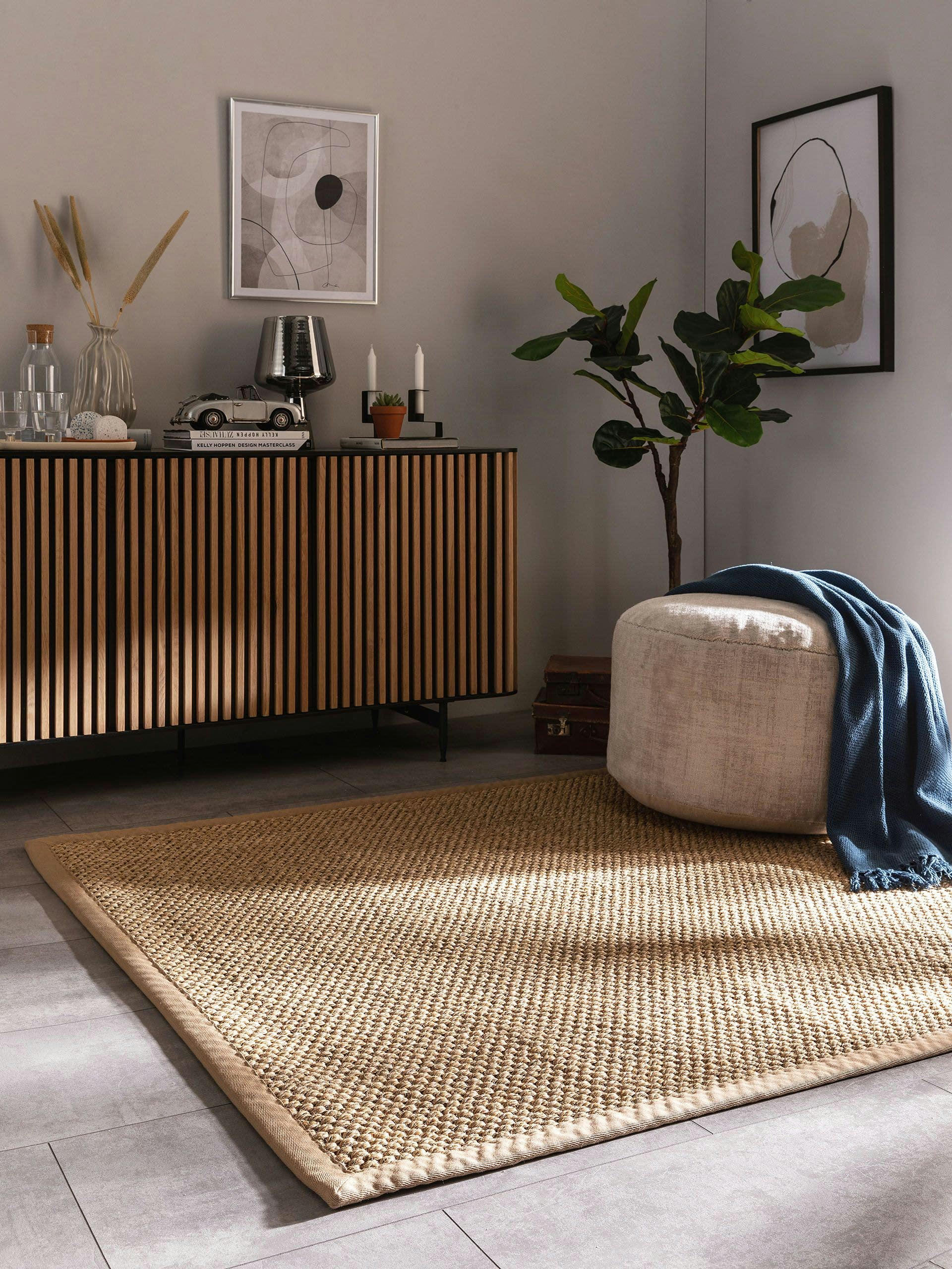 GRETA - Tapis sisal crème 200x200