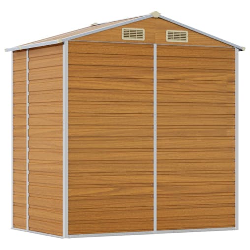 NNEVL Garden Shed Light Brown 191x130x198 cm Galvanised Steel