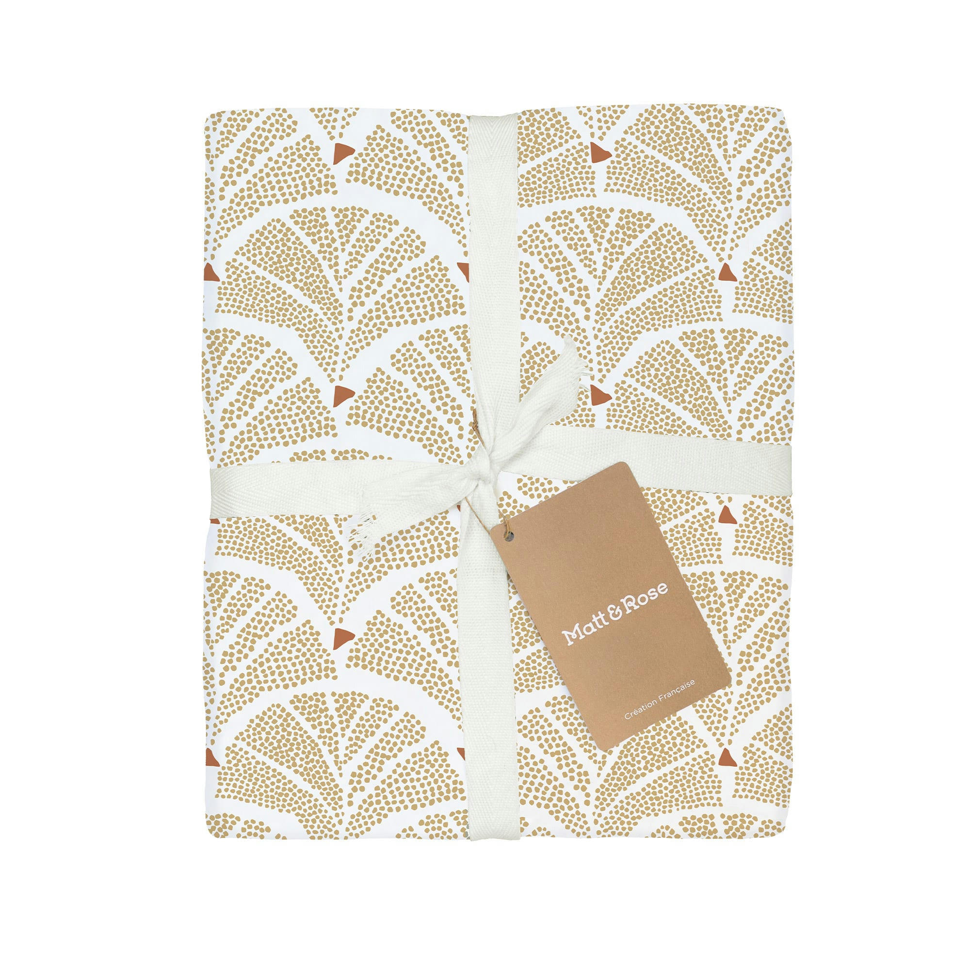 DÉCO VÉGÉTALE - Parure de lit imprimée en coton Caramel 240x220+2x65x65cm