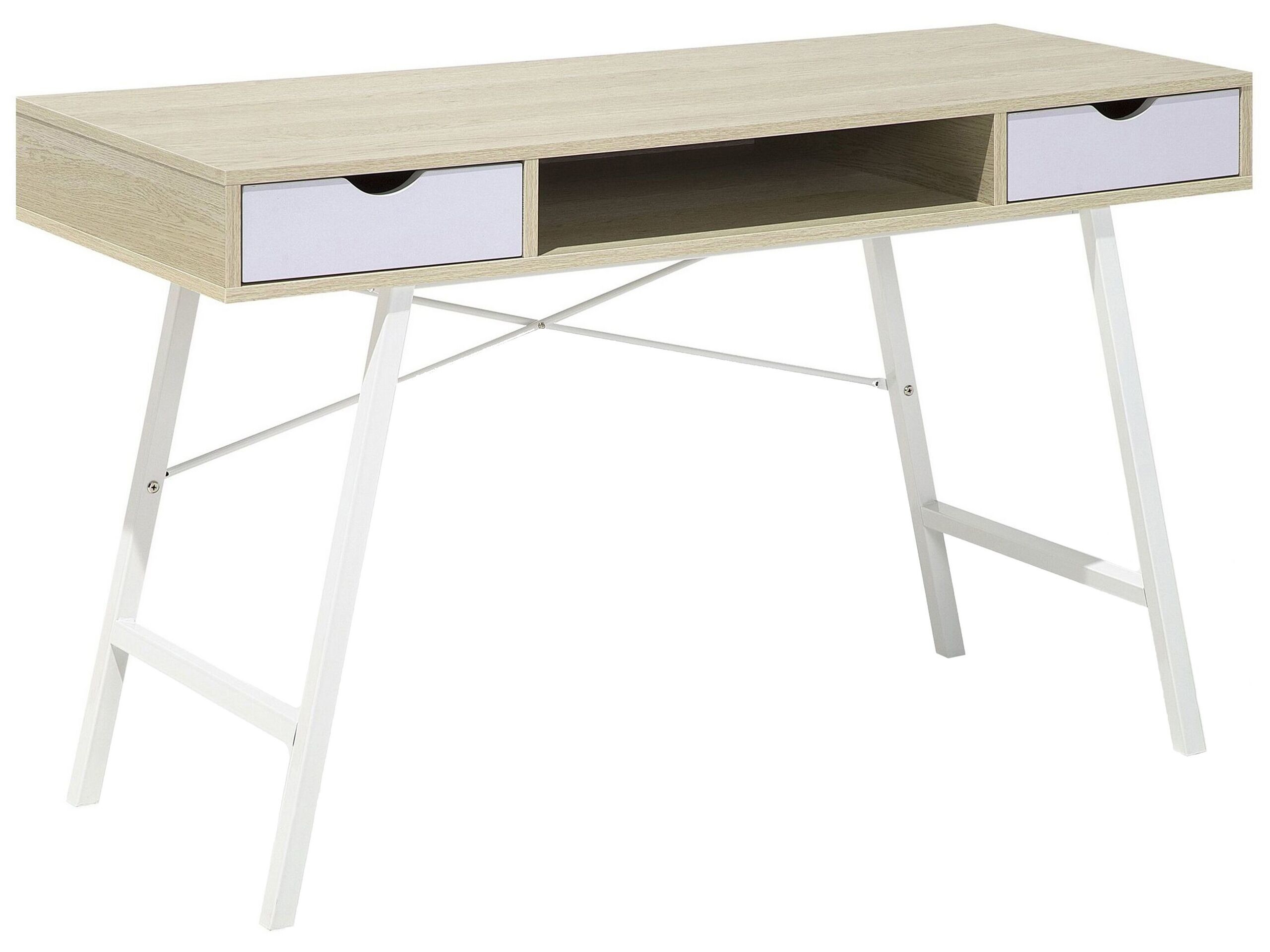 Biurko 2 szuflady 120x48 jasne drewno