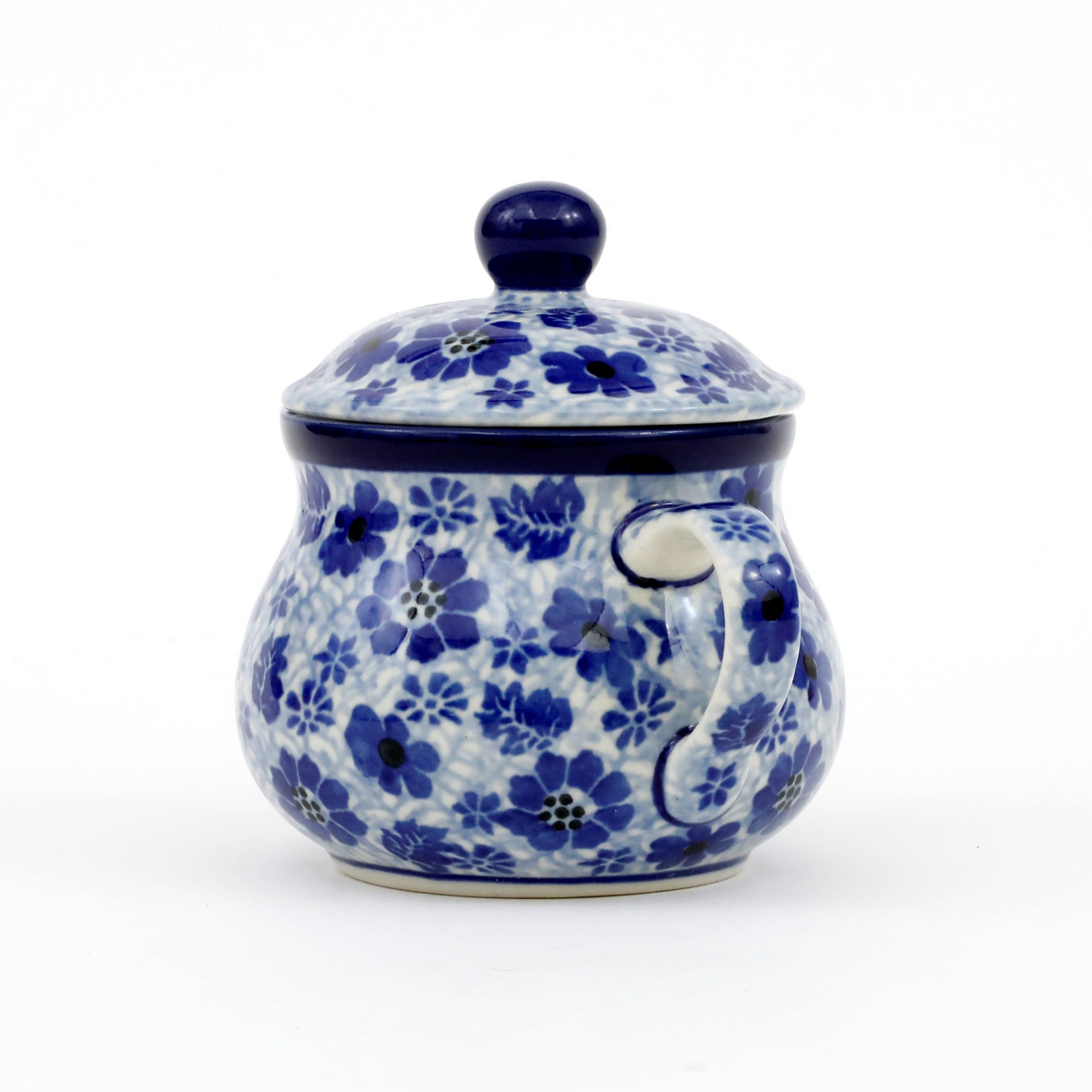 Cukiernica ceramiczna z uchwytami 035 h-9,5cm  1443X Ważka w kwiatach