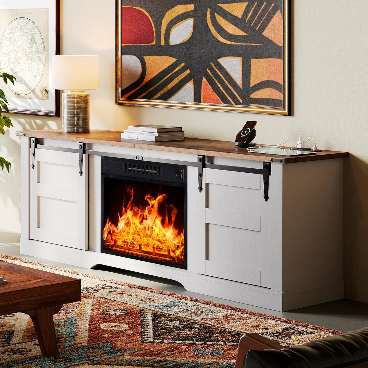 Fireplace TV Stand with 18 Electric Fireplace