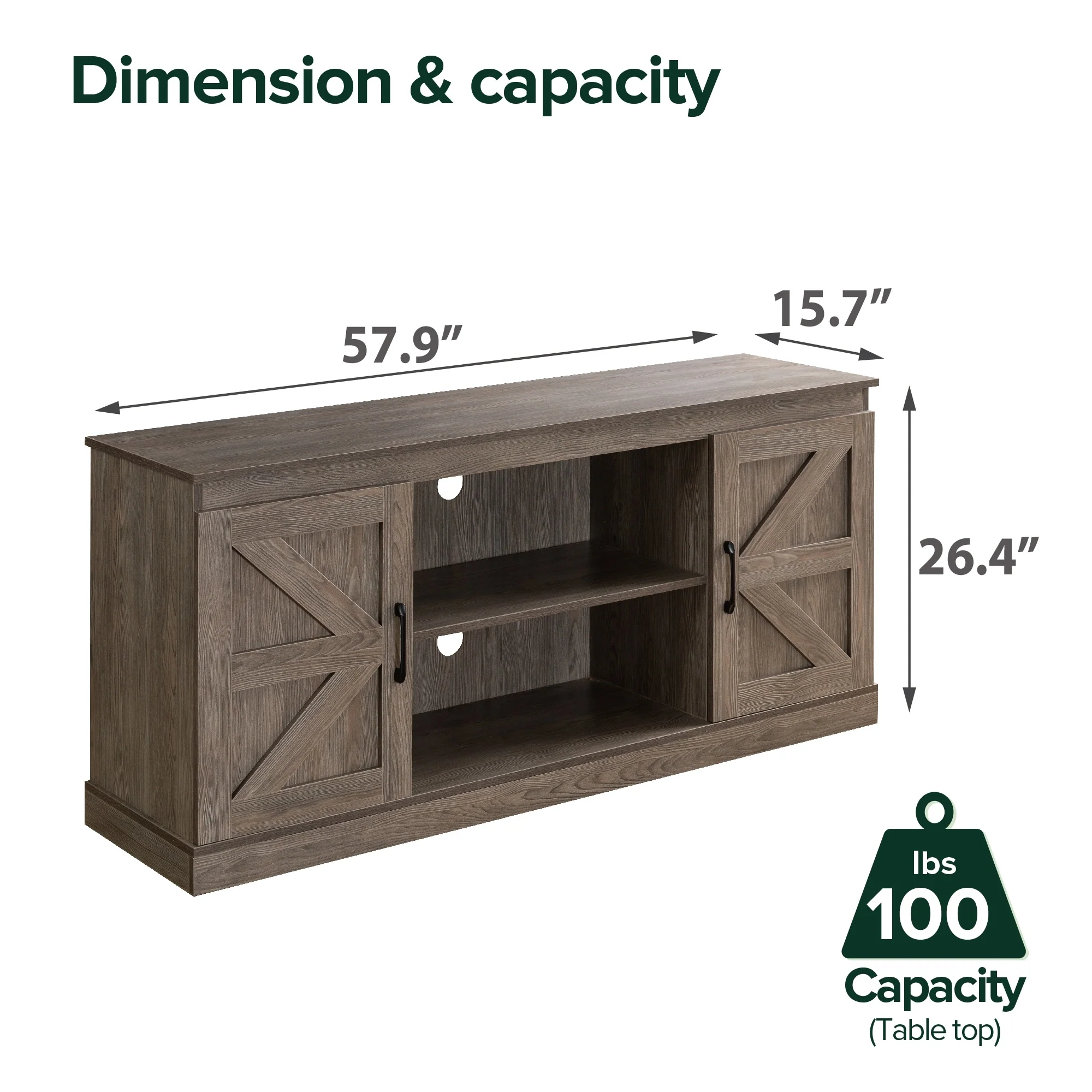 Priage by ZINUS Farmhouse TV Stand for TVs up to 65 inches