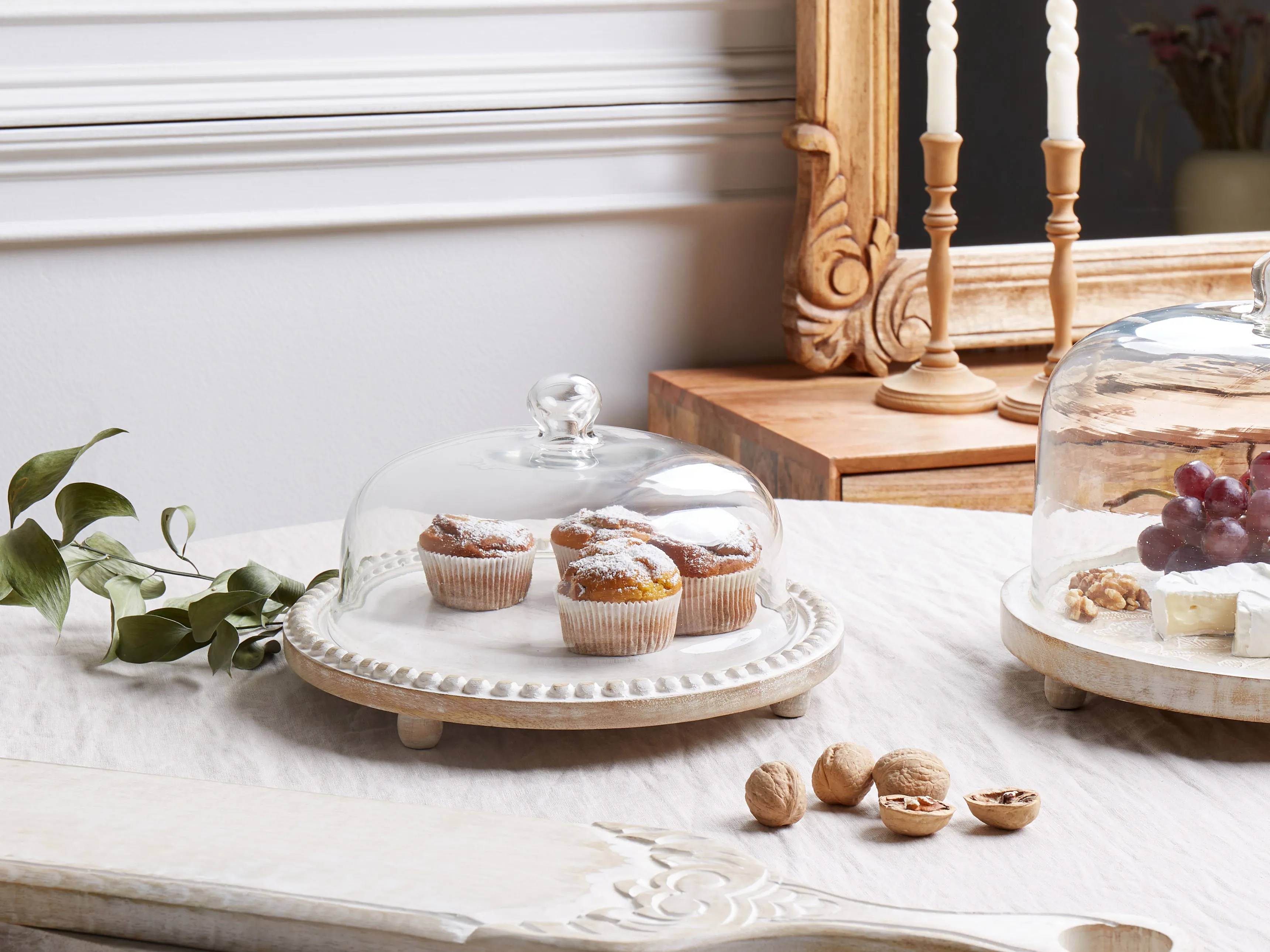 Cake Stand DENDERA Mango Wood Light Brown
