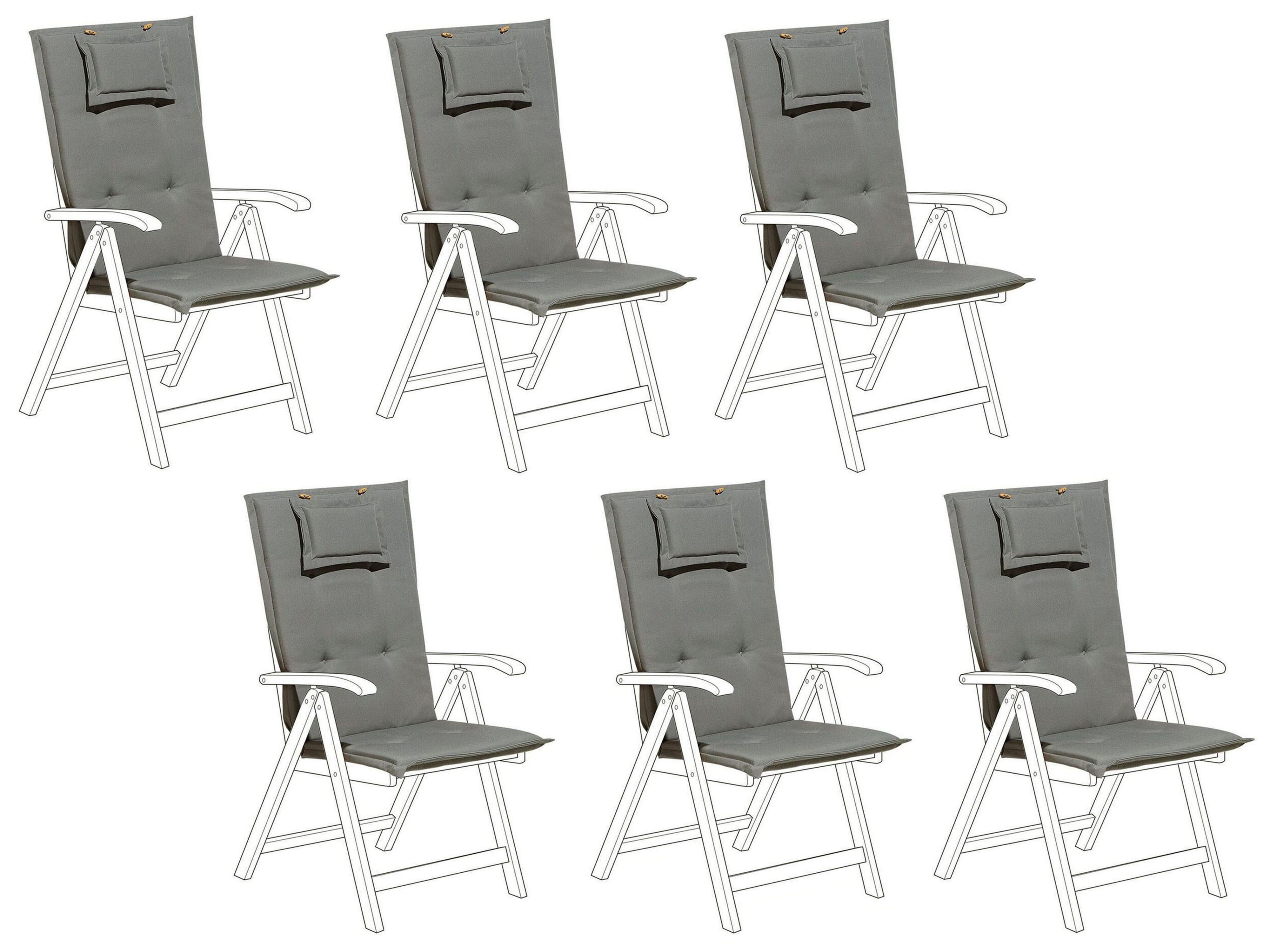 Set of 2 Back/Seat Cushions JAVA/AMANTEA 50 x 70 cm Grey