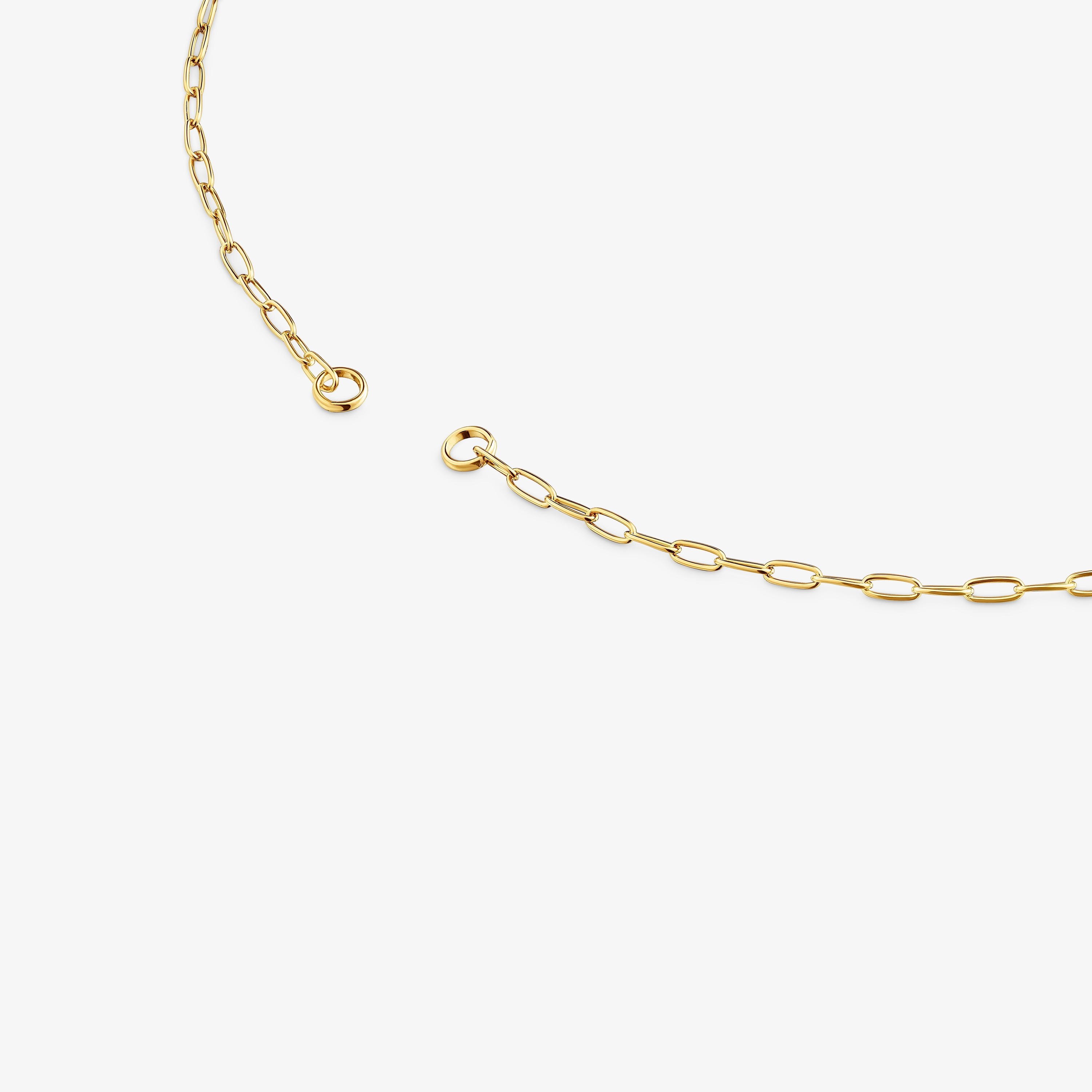 Collar corto con baño de oro 18 kt sobre plata Hold Oval