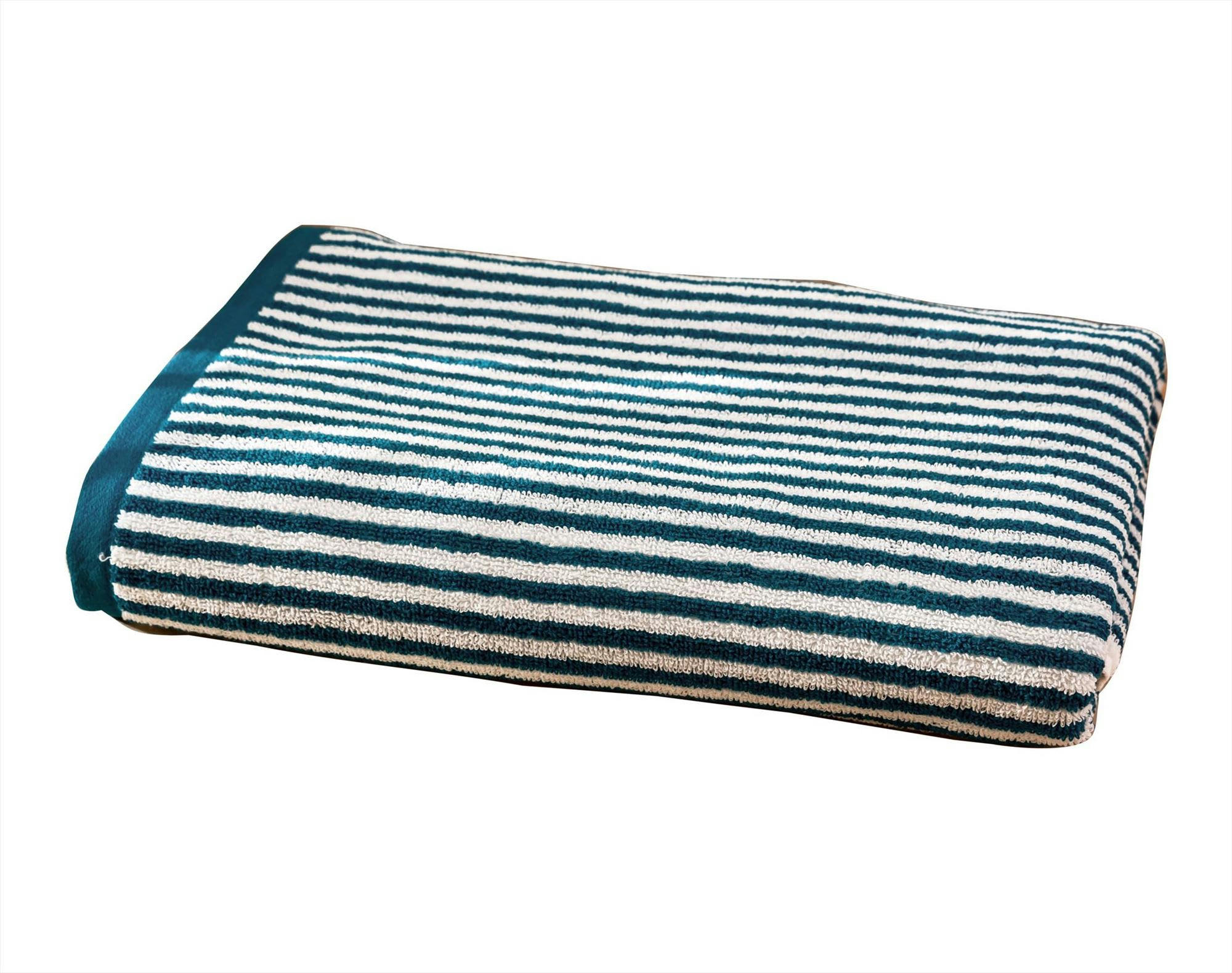 CHARLIE - Serviette de toilette 50x90 bleu canard en coton 450 g/m²