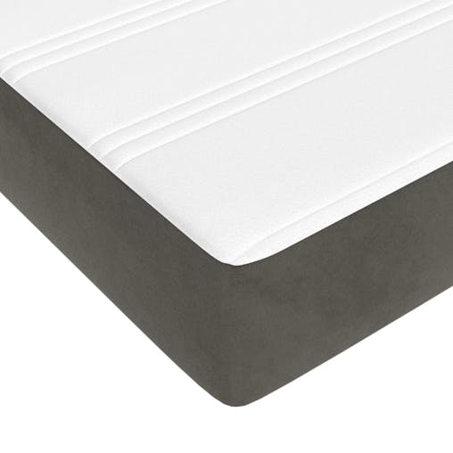 NNEVL Pocket Spring Bed Mattress Dark Grey 152x203x20 cm Queen Velvet