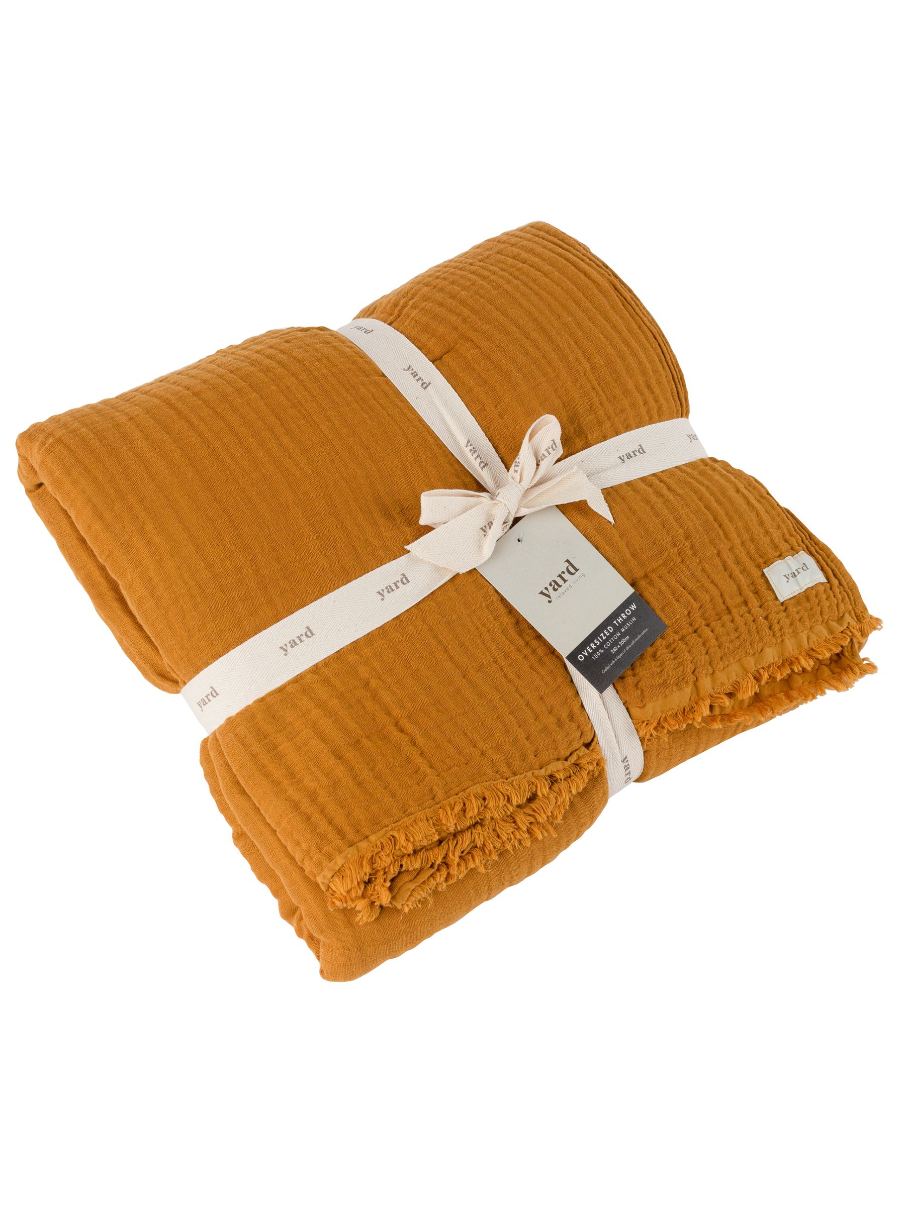 Yard Cumin Yellow Lark Muslin Crinkle 100% Cotton Throw