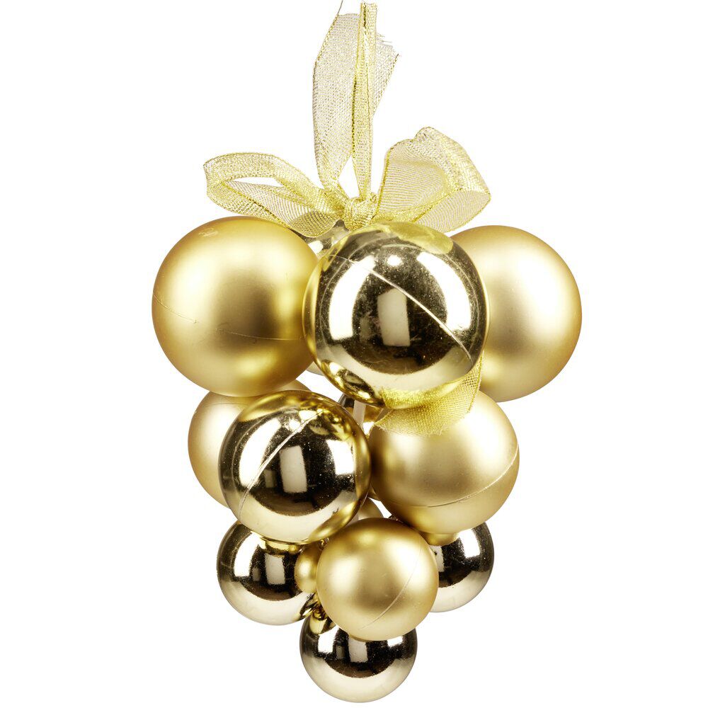 Suspension de No&euml;l boule grappe argentée Ø12/15xH20cm