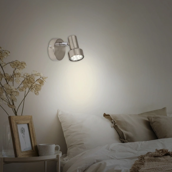 LED-Wandleuchte »Sub«, Ø: 8, Höhe: 9 cm, nickelfarben matt
